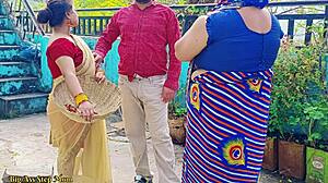 Hot Indian Stepdaughter and Stepmom Pound Outdoors with Young Boy!