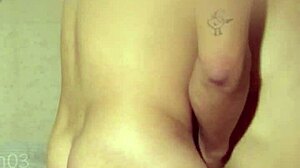 Oiled skinny teen spreads legs wide for threesome double penetration pounding