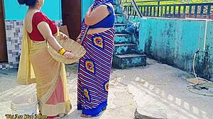 Hot Indian Stepdaughter and Stepmom Pound Outdoors with Young Boy!