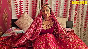 romantic desi newlywed couple intimacy