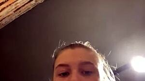 Horny Blonde BBW Teen Fucks Fat Ass Close-Up in Public Gym