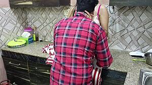 stepmom saara's juicy ass bent over kitchen counter for stepson's first huge cock anal punishment