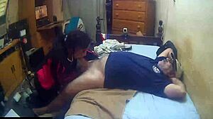quick latina milf deepthroats cock for mouthful cum facial blast