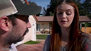 stepmom gets bound and choked by gardener in hardcore garden domination roleplay