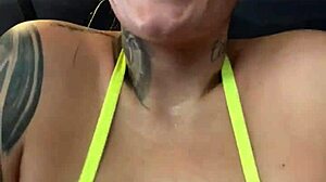 thong gym tease on copacabana beach gets pussy dripping wet from horniness