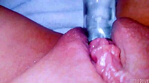 Coed's Massive Squirt Explodes on Glass Toy!