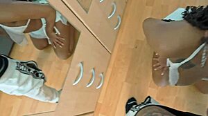 Hung Brazilian Rips Clothes Off Cute Tanned Ebony for Doggystyle Pounding!