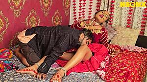 romantic desi newlywed couple intimacy