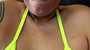 thong gym tease on copacabana beach gets pussy dripping wet from horniness