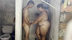 stepmom fucks lover in shower bareback deepthroat cumshot!