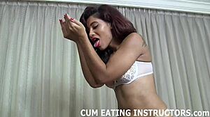 Eat your cum now, you little pervert... follow my cei instructions!
