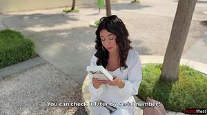 Skinny Brunette Stranger Agrees Public Cumwalk Doggystyle Facial for New iPhone?