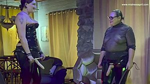 mistress april strapons her bound slave into squirting submission ⛓️🍆🔥