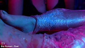 bratty girls tease with foot worship tickling and wax play