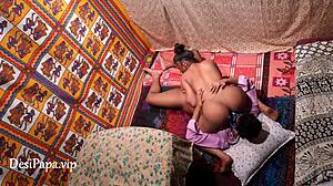 Auntie housewife takes cash for deepthroat blowjob and rough creampie fuck in hotel with voyeur indian audio