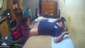 quick latina milf deepthroats cock for mouthful cum facial blast