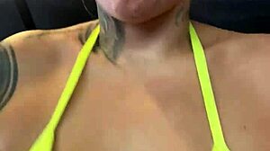 thong gym tease on copacabana beach gets pussy dripping wet from horniness