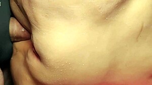 Cute fuck doll's fat shaved pussy stretched by double toy penetration