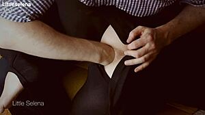 Deep anal fisting stretches gaping asshole in black dress