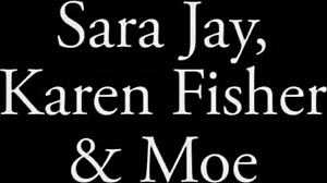 Sexy cougar karen fisher rides moe johnson's big black cock in interracial group fuck