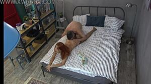 redhead teen sneaks deepthroat suck on stepdad's cock