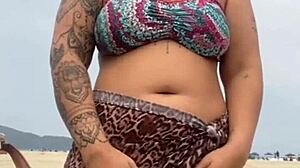 got naked on beach in front of him 😏 his dick got hard i grabbed it real quick 🌴🔥