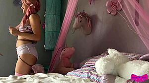 kiki cali and dakota marr get wild in barely legal diaper ddlg with abdl ropes anal hook and lesbian girl girl play