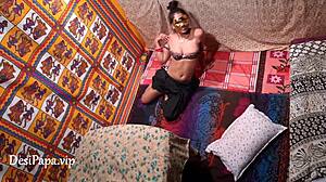 Auntie housewife takes cash for deepthroat blowjob and rough creampie fuck in hotel with voyeur indian audio