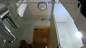 Big Tits Blonde Strips Pantyhose Miniskirt Heels In Bathroom!