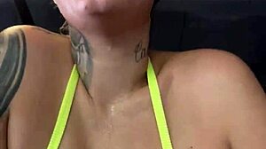 thong gym tease on copacabana beach gets pussy dripping wet from horniness