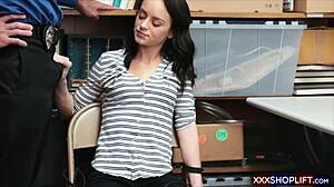 Wow! Cute Shoplifter Teen 18+ Bent Over by Mall Officer!