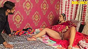 romantic desi newlywed couple intimacy