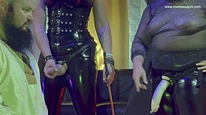 mistress april strapons her bound slave into squirting submission ⛓️🍆🔥