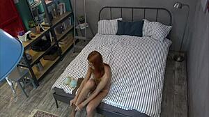 redhead teen sneaks deepthroat suck on stepdad's cock