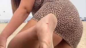 he spots me panty-free at beach and we dive into dirty beach talk!