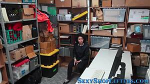 that jizzy teen shoplifter caught sucking cock hard
