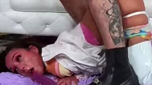 sasha gags hard on deepthroat face fuck till cum covers her