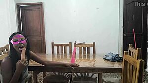 hot mexican milfs masturbate juicy pussies on desk in homemade lingerie