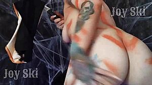 Nerdy Brazilian Lesbian Fucks Pumpkin Pussy for Halloween Fetish Thrill