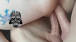 raw double vaginal penetration builds to her shaking orgasm