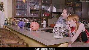 Stepdad wolf, devour little red riding hood's tight teen pussy?