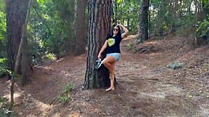 brazilian hottie strips big ass tiny tits woods