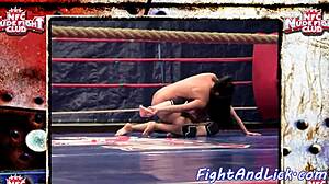 hey ladies wrestle those big tits out in this wild european catfight