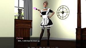 Carina the busty blonde maid blows fucks toys creampie end
