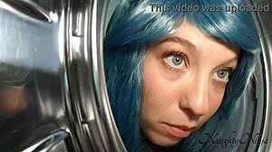 stepmom stuck in washing machine begging for big cock rescue?