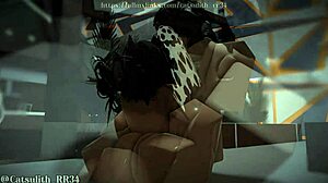 cheerleader sneaks in after close for rough pounding session