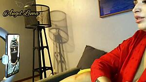 Wow, Angel Lima rips clothes in live striptease for lucky fan!