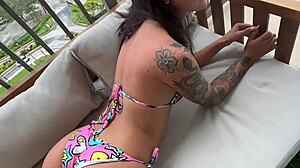 Teen Stepsis Fucked on Public Balcony by Stepbro?