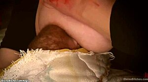 imagine fat femdoms dominating with strapons on their bound male slave