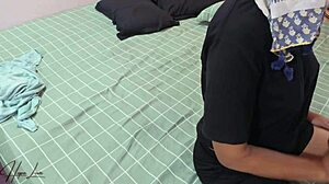 horny malay stepsis spreads juicy shaved pussy for big cock missionary in homemade bedroom fuck